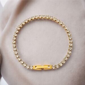 NEW 18K gold plated CZ chain tennis bracelet jewelry B27A